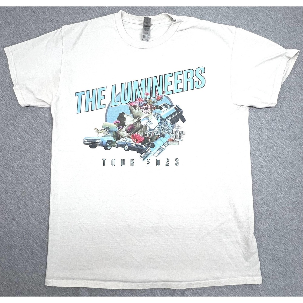 The Lumineers Shirt‎ Mens Medium White Tour 2023 Brightside Concert Band Tee